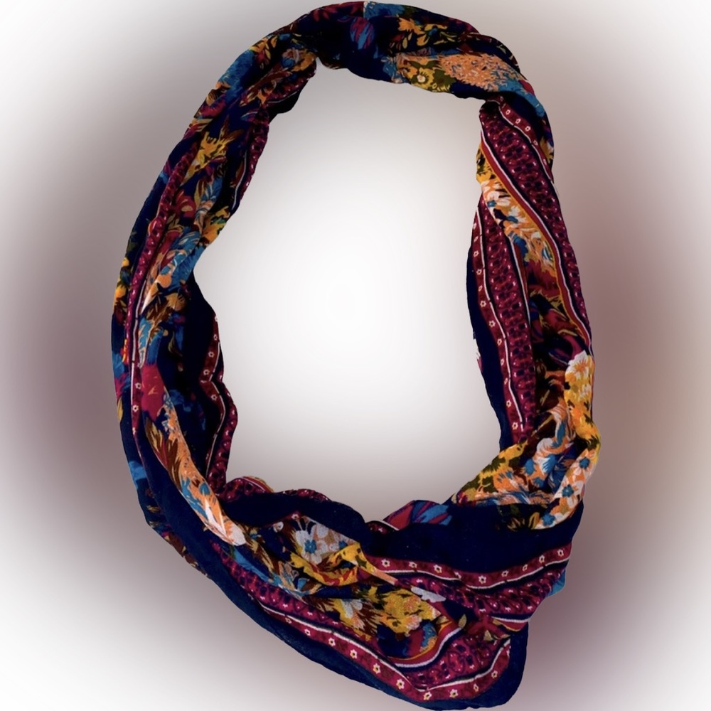 Multicolor Floral Print Infinity Scarf - Picture 1 of 4
